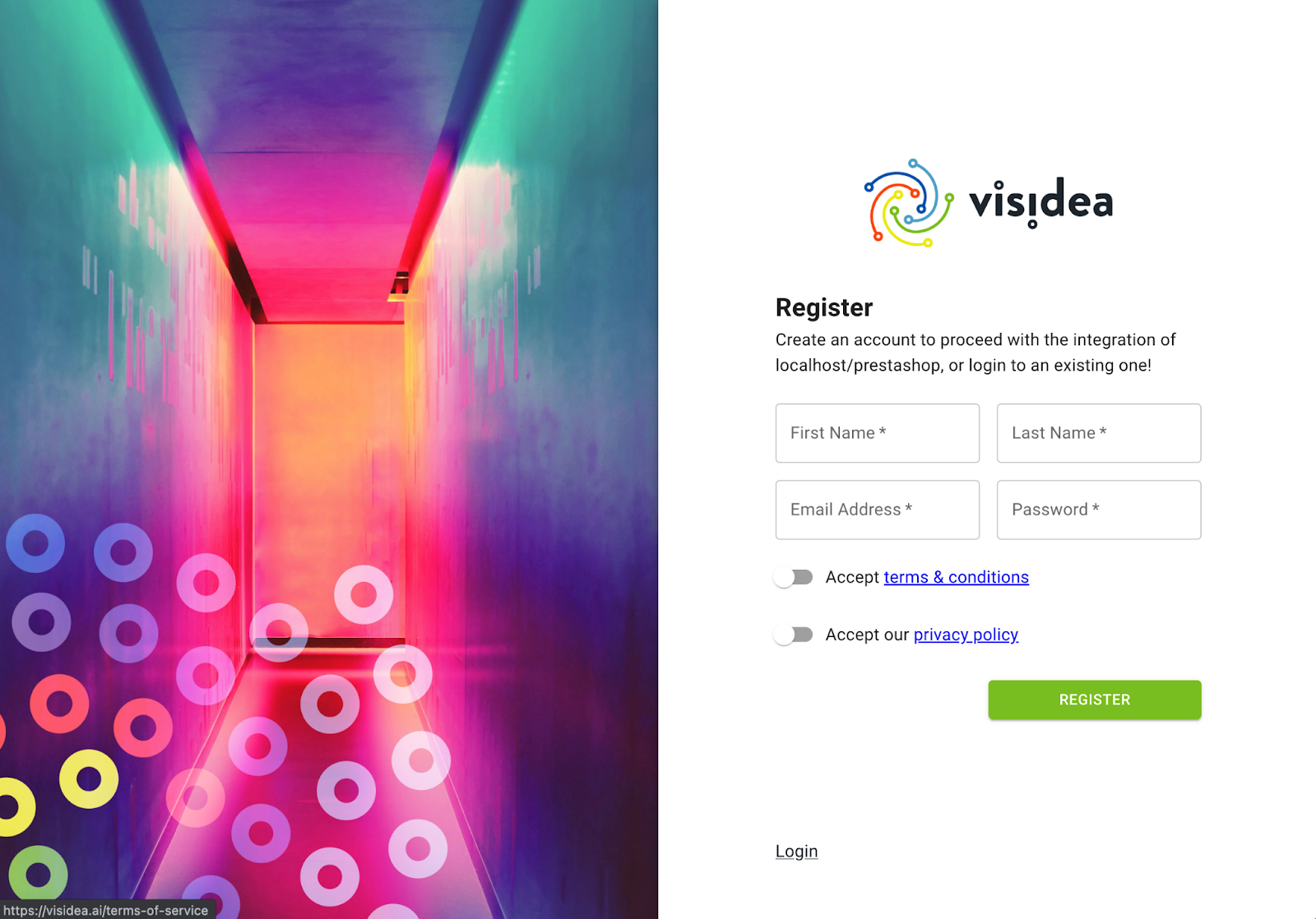 Visidea registration